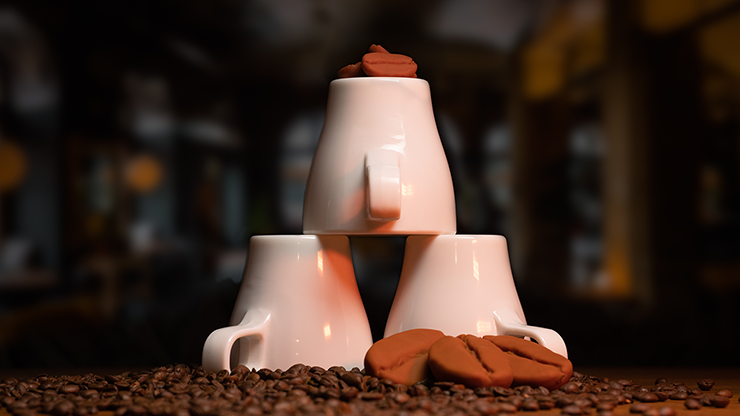 Amazing Coffee Cups and Beans by Adam Wilber